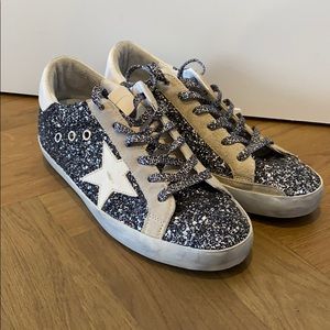 Brand new golden goose superstar glitter sneakers